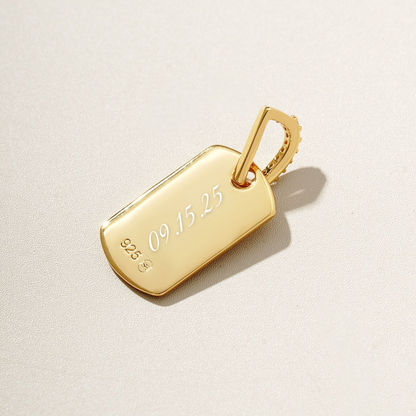 INITIAL SPARKLING TAG NECKLACE