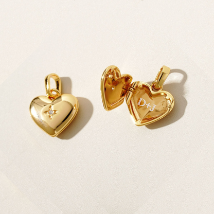 INITIAL MINI HEART LOCKET NECKLACE