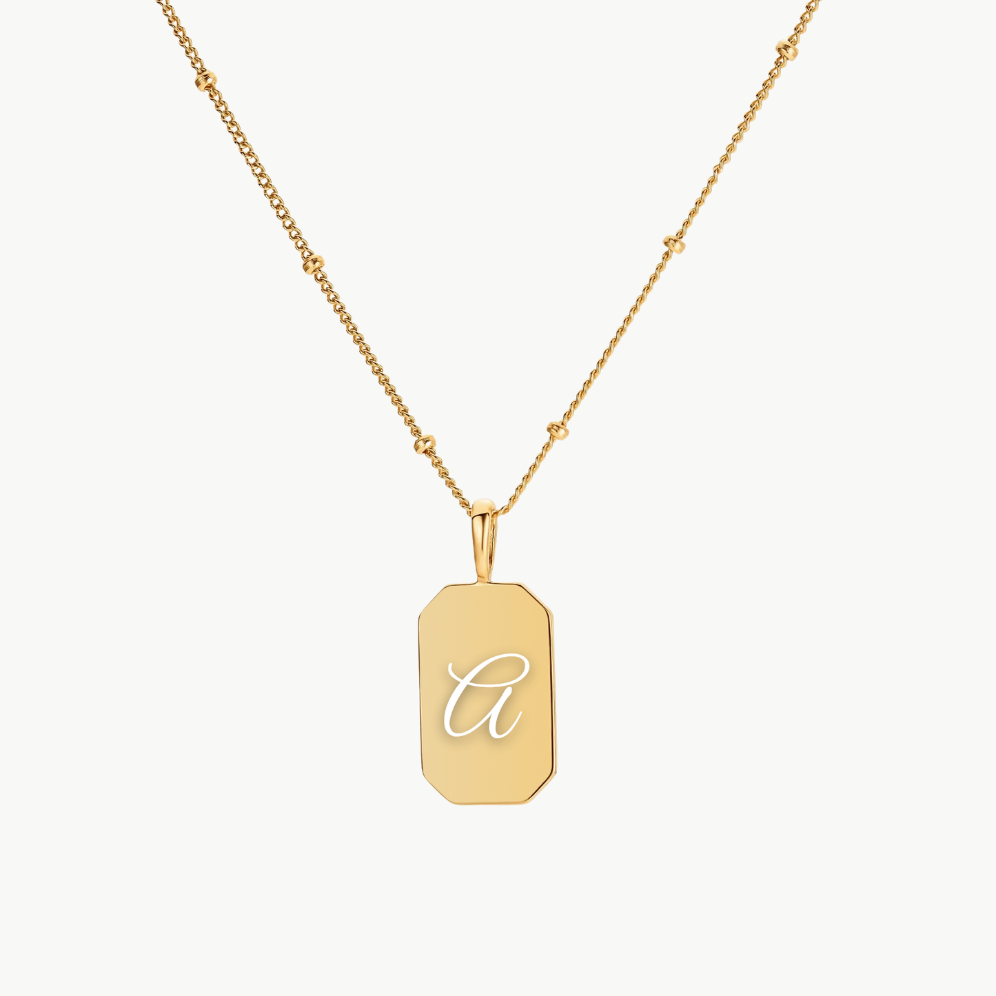INITIAL TAG NECKLACE
