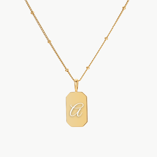 INITIAL TAG NECKLACE