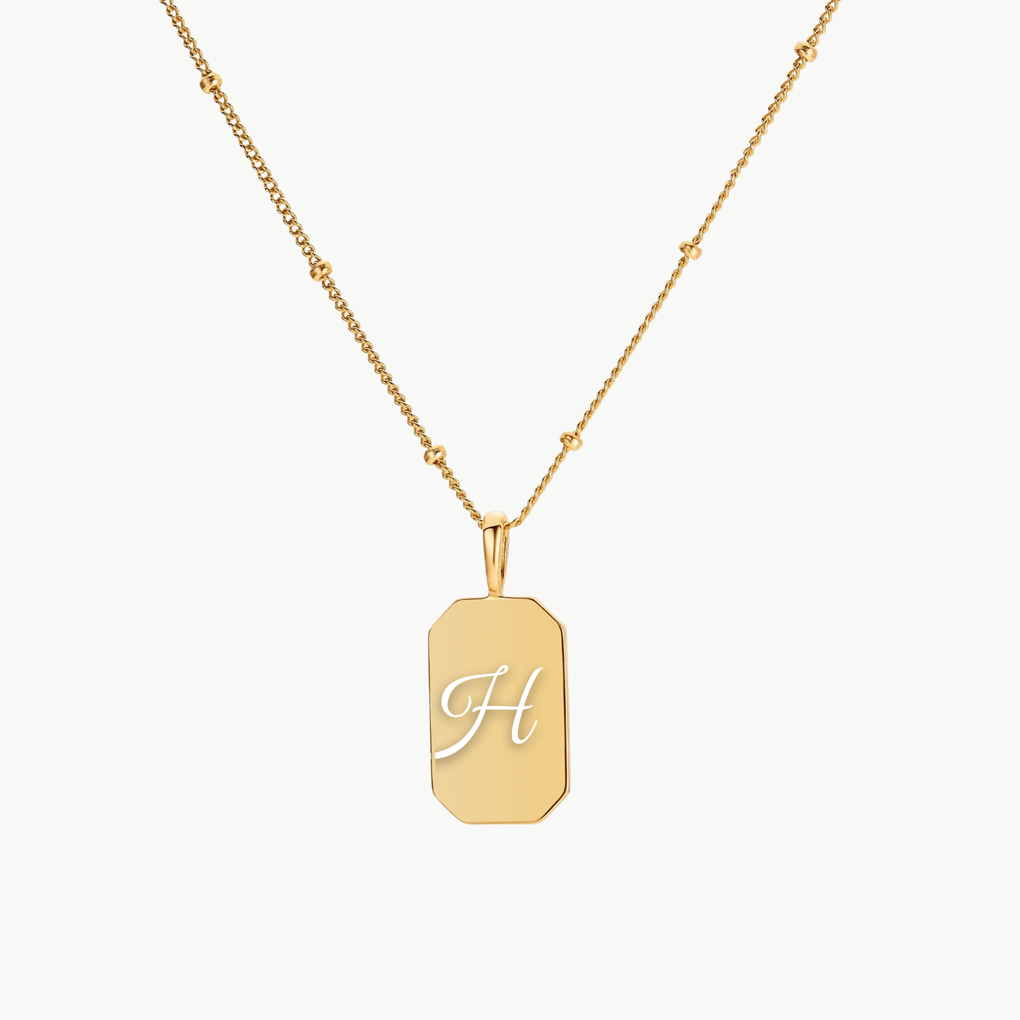 INITIAL TAG NECKLACE