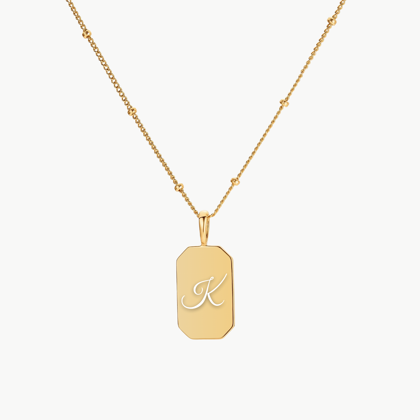 INITIAL TAG NECKLACE