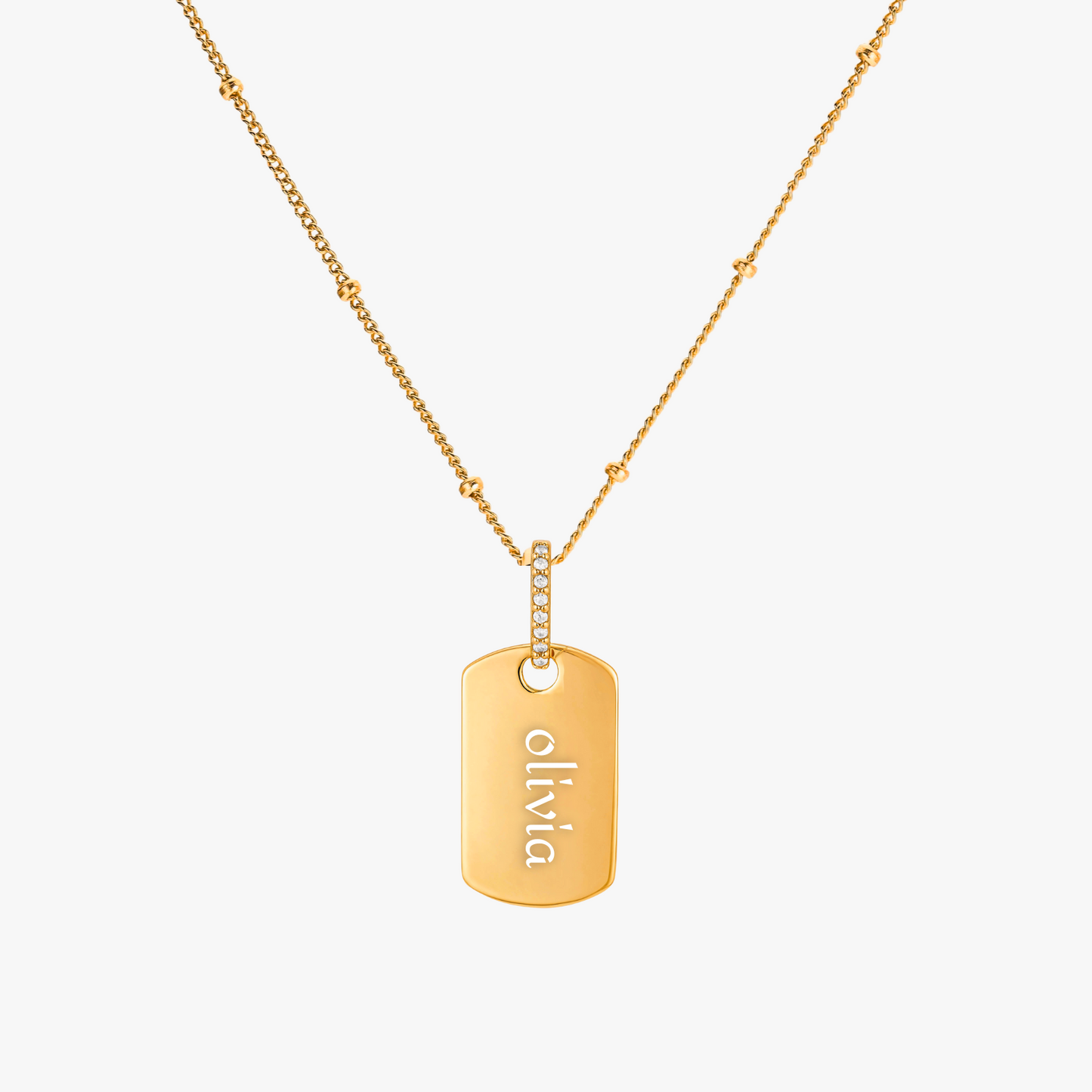 NAME SPARKLE TAG NECKLACE
