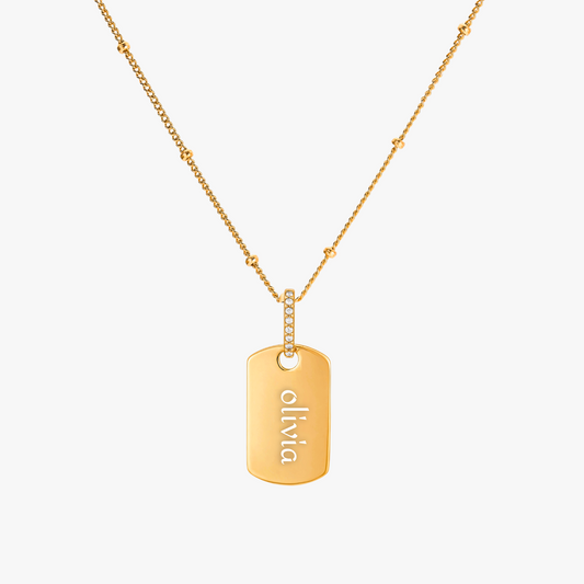 NAME SPARKLE TAG NECKLACE