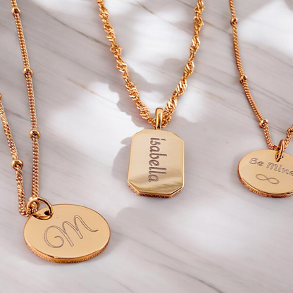 INITIAL DISC NECKLACE