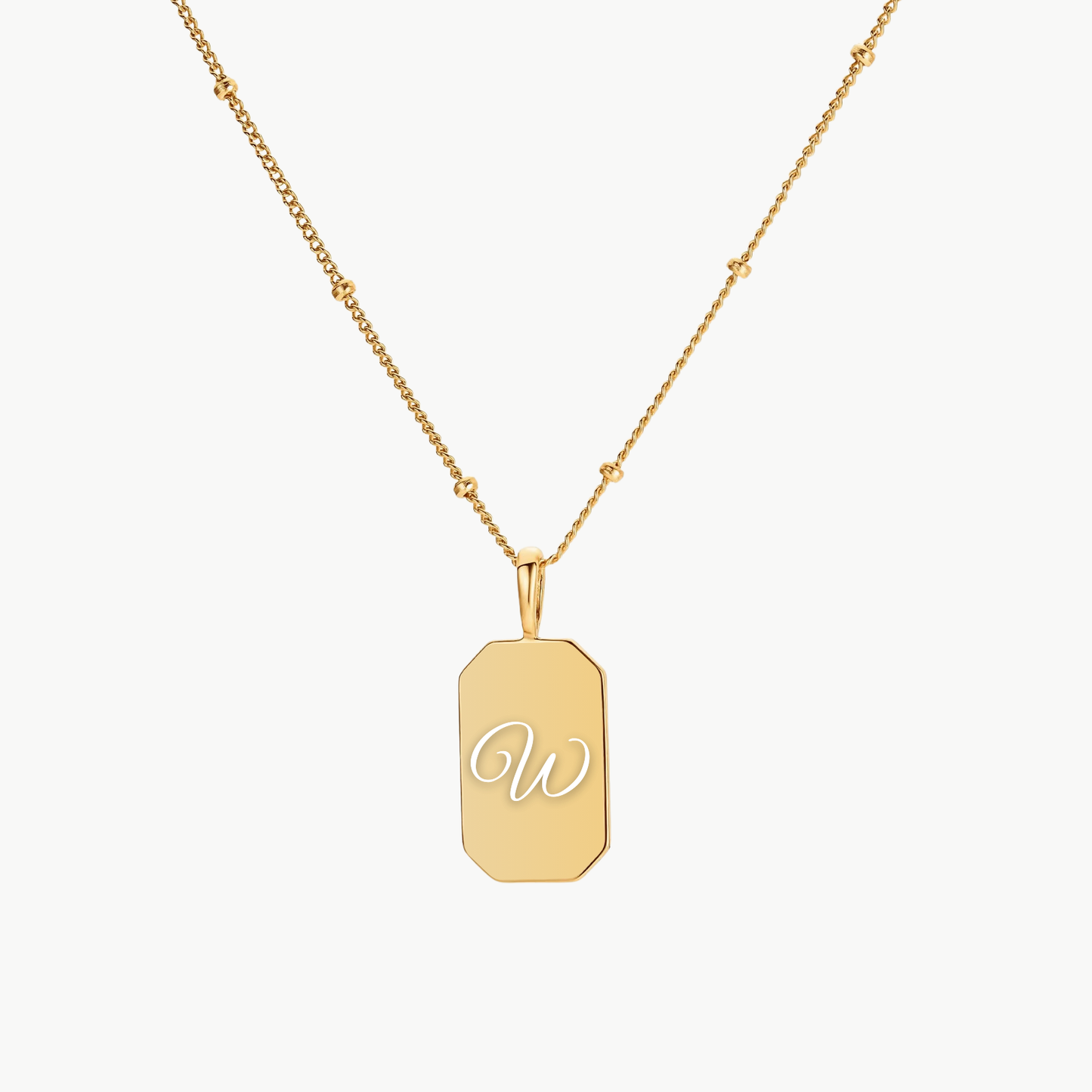 INITIAL TAG NECKLACE