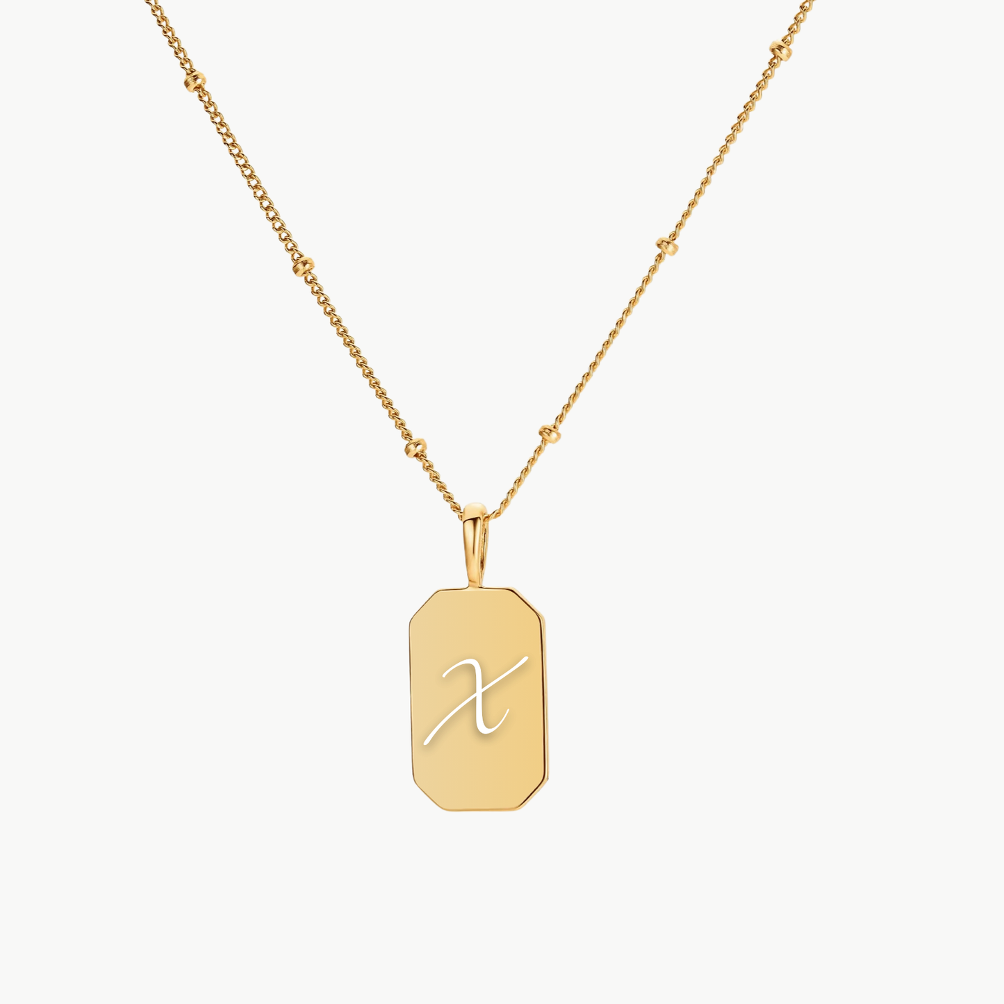 INITIAL TAG NECKLACE